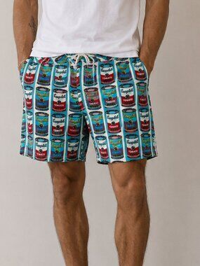 Andy Warhol Pepe Jeans  Campbell Soup Can Swim Trucks Shorts Size Large
